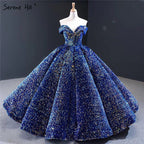Dubai Sweetheart Sexy Green Luxury Wedding Dresses 2025 Sequined Off Shoulder Bridal Gowns HM66991 Custom Made