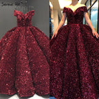 Dubai Sweetheart Sexy Green Luxury Wedding Dresses 2025 Sequined Off Shoulder Bridal Gowns HM66991 Custom Made