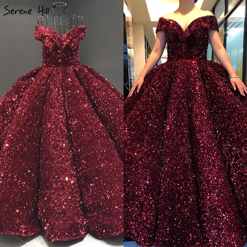 Dubai Sweetheart Sexy Green Luxury Wedding Dresses 2025 Sequined Off Shoulder Bridal Gowns HM66991 Custom Made