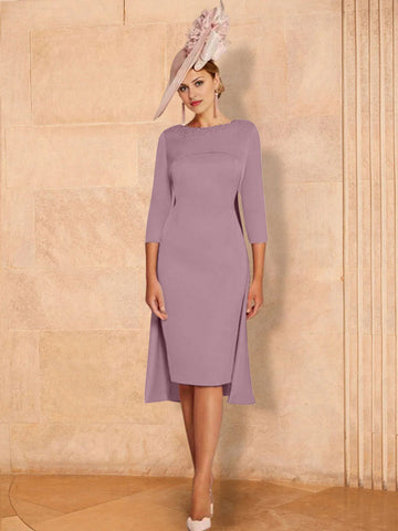 Sheath/Column Long Sleeves Mother of the Bride Dresses with Beading