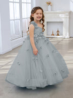 Vestido de princesa/vestido de tul hasta el suelo para niña de las flores 