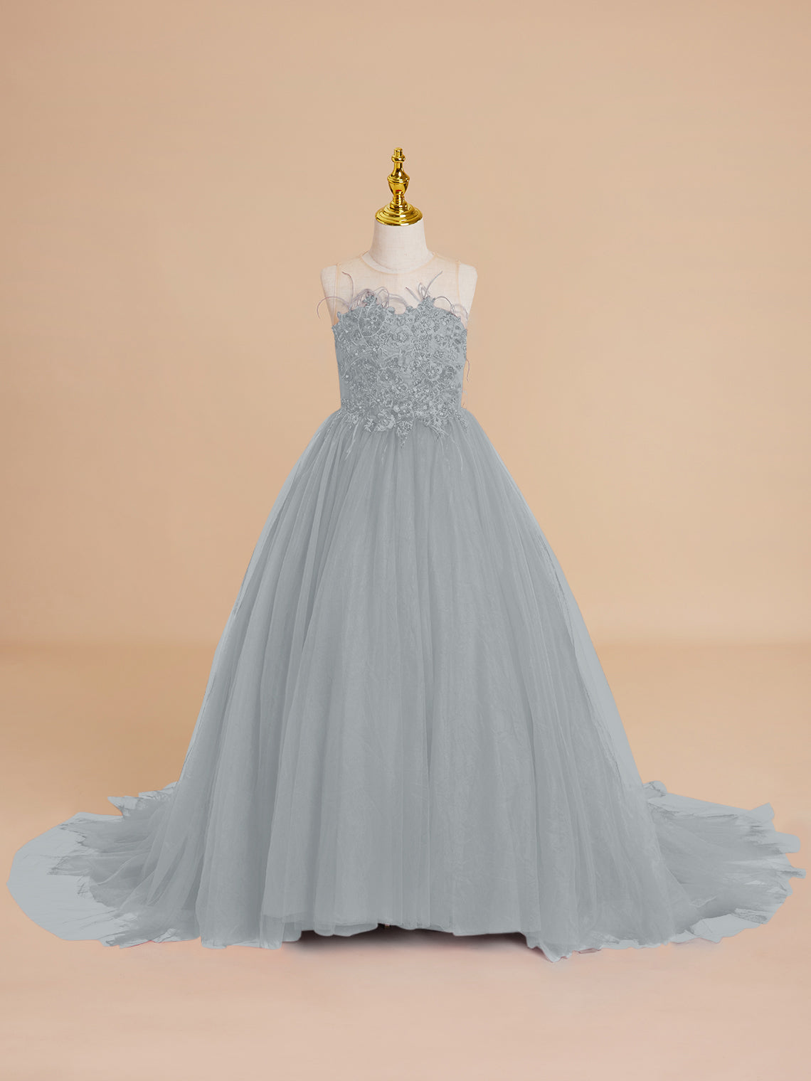 Vestido de princesa/vestido de princesa con cola de tul para niña de las flores 