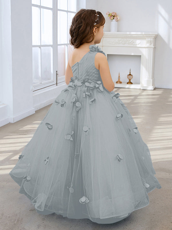 Vestido de princesa/vestido de tul hasta el suelo para niña de las flores 