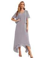 Vestidos de chifón de talla grande para la madre de la novia con chaqueta, vestidos formales para boda SY28073 