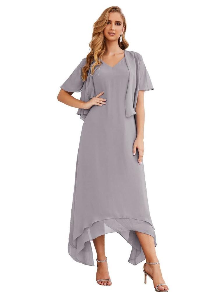 Vestidos de chifón de talla grande para la madre de la novia con chaqueta, vestidos formales para boda SY28073 