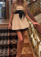 Robe de soirée courte sans bretelles, couleur champagne clair vintage Y4710