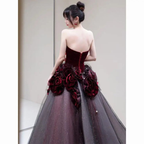 Vestido largo rojo de gala, vestido de noche elegante Y7343