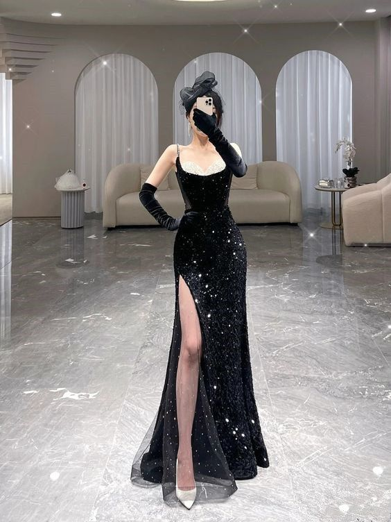 Robe de bal longue sirène, nouveauté, robe de soirée fendue sexy Y6660
