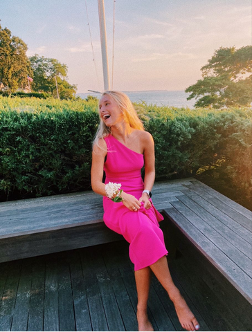 Classy One Shoulder Hot Pink Prom Dress Chic Evening Dress Y6134