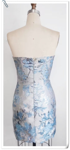 Vestido ajustado de fiesta con estampado floral, estilo cóctel, modelo Y3081