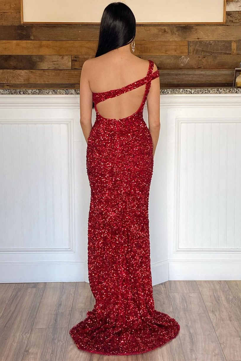 One Strap Prom Dress with Slit SYP115