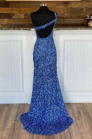 Vestido de graduación de un solo tirante con abertura SYP115