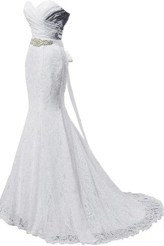 Vestidos de novia elegantes estilo sirena, vestidos de novia con escote corazón WD720