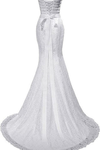 Vestidos de novia elegantes estilo sirena, vestidos de novia con escote corazón WD720