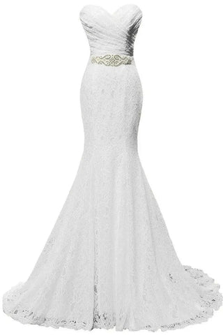 Vestidos de novia elegantes estilo sirena, vestidos de novia con escote corazón WD720