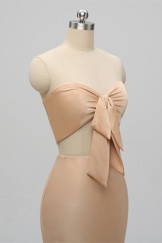 Two Piece Champagne Bridesmaid Dress VMB53