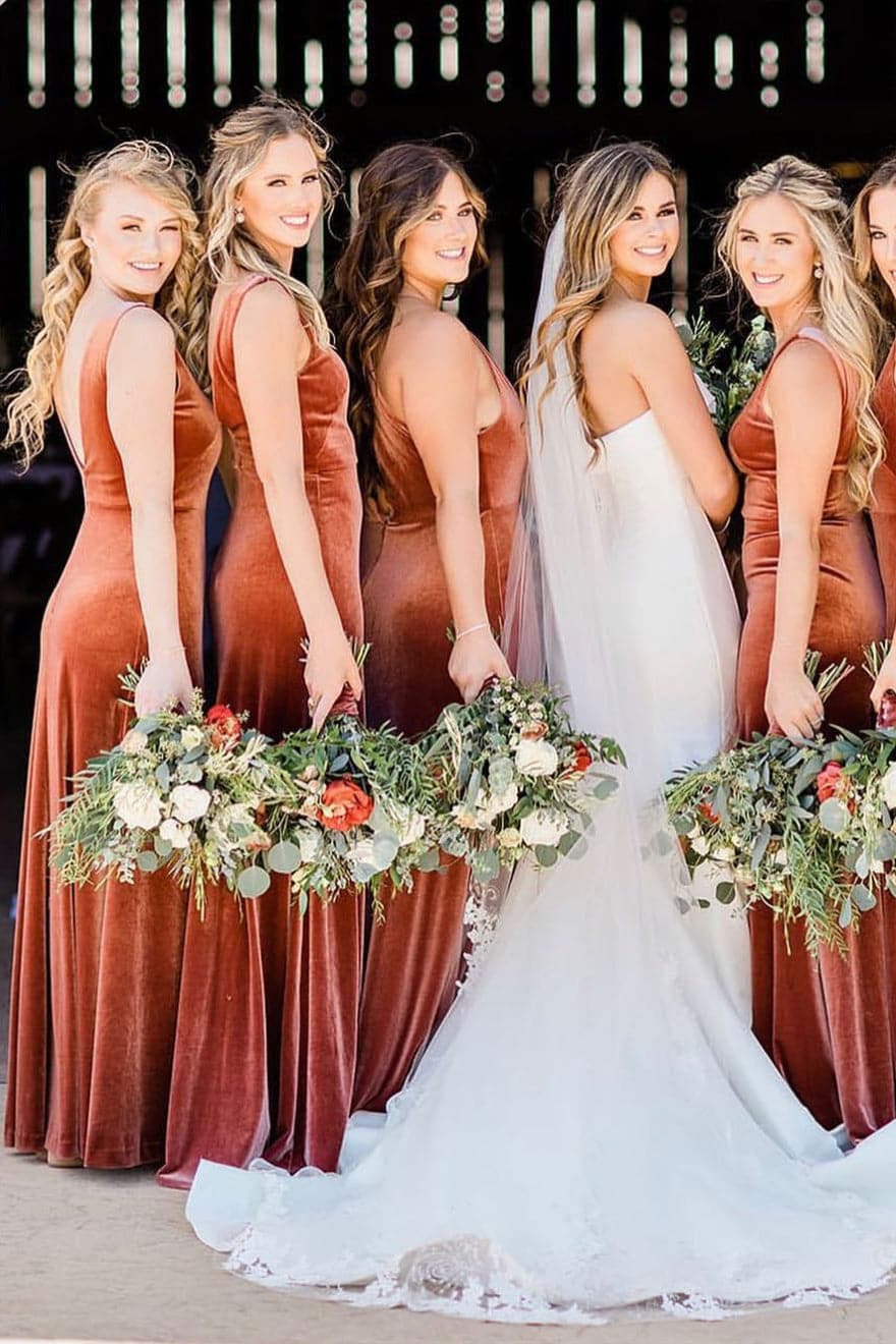 Copper Bridesmaid Dress Copper Dresses For Wedding Guest VMB32