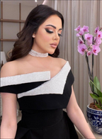 Nouvelle robe de soirée trapèze noire style Arabie Dubaï, épaules dénudées, fente latérale, élégante pour occasions formelles Y4689