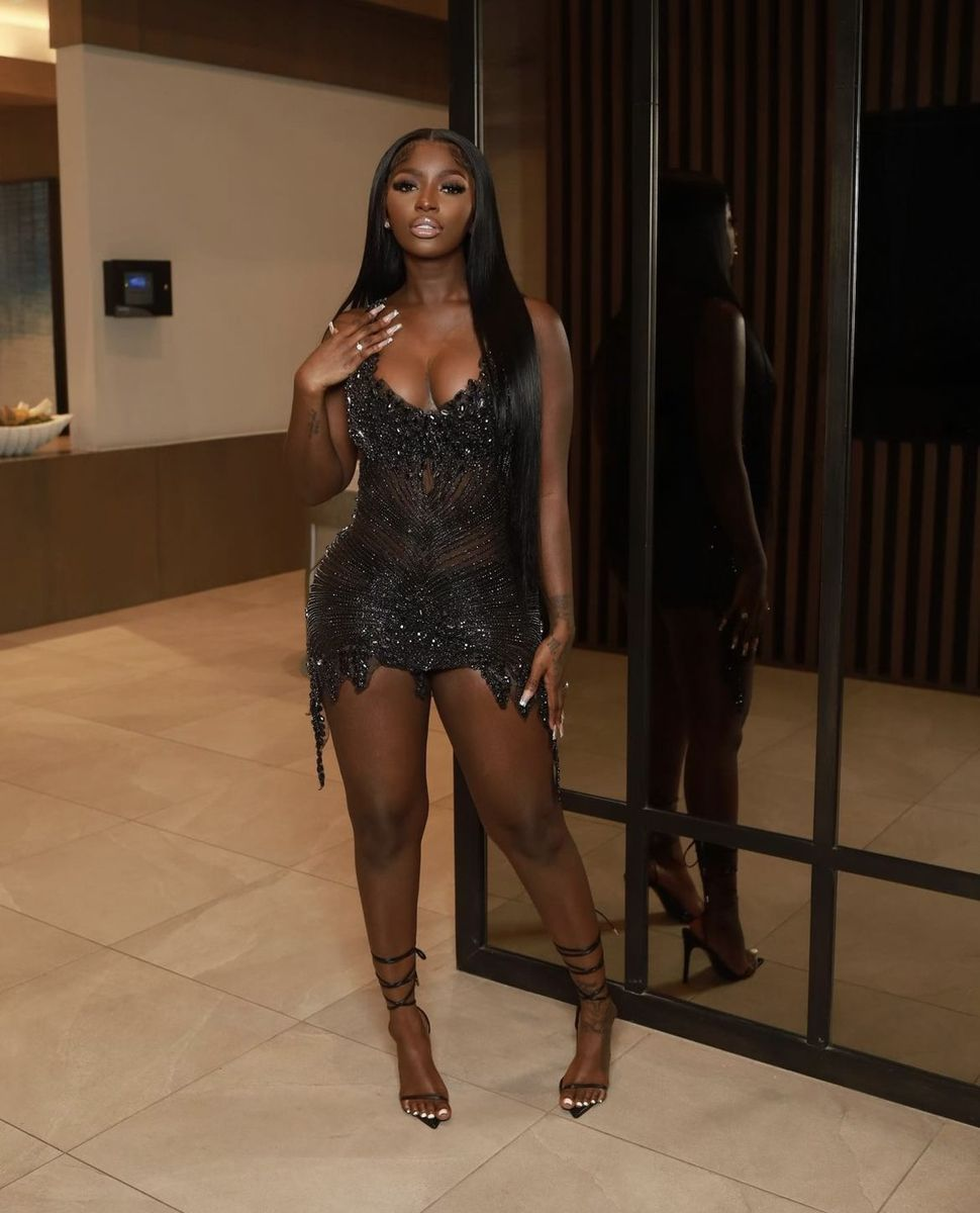 Vestido negro de lujo para fiesta de bienvenida, atuendo para cumpleaños número 22, modelo Y4230