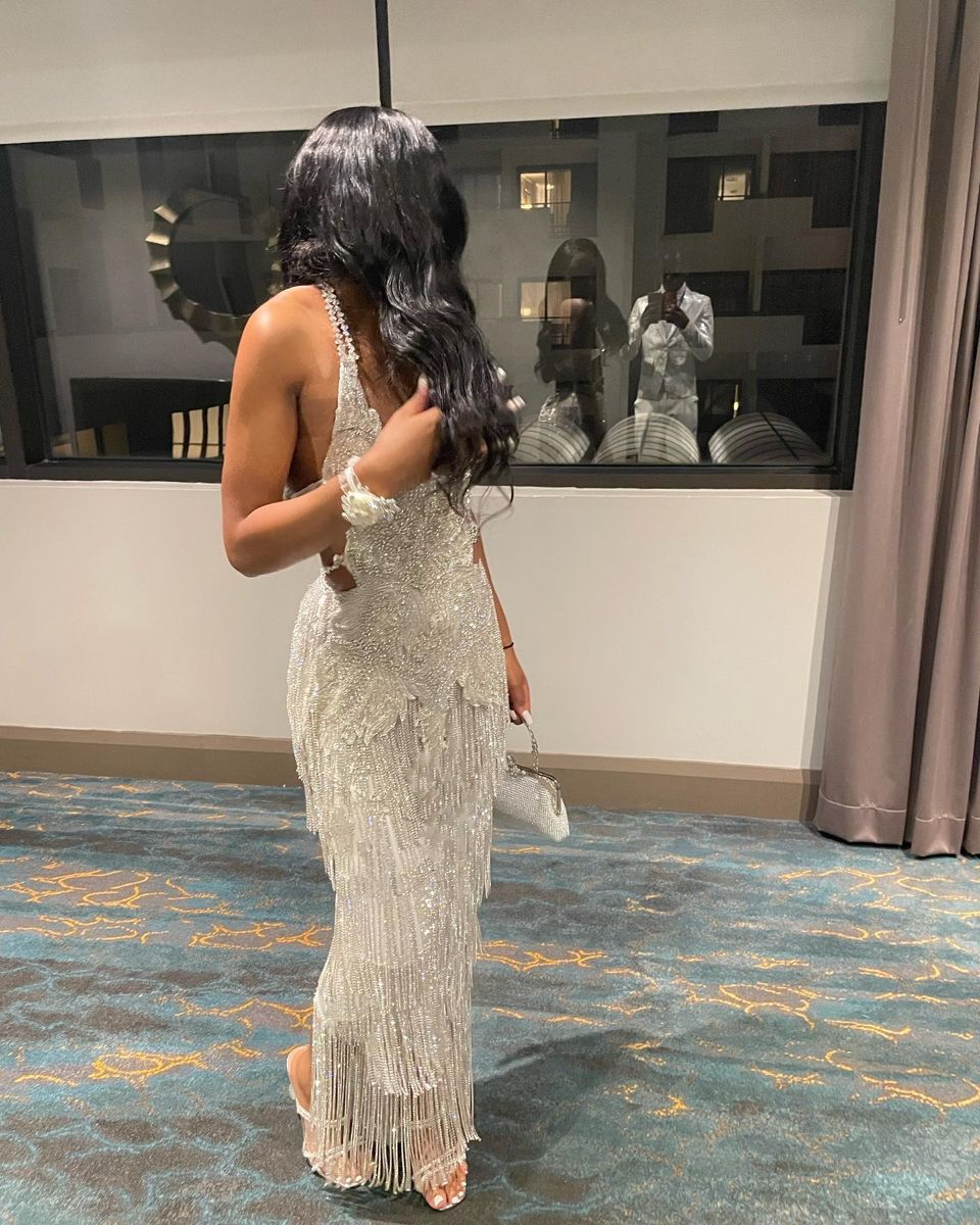 Robe de soirée sirène luxueuse sans manches, robe glamour Y5903