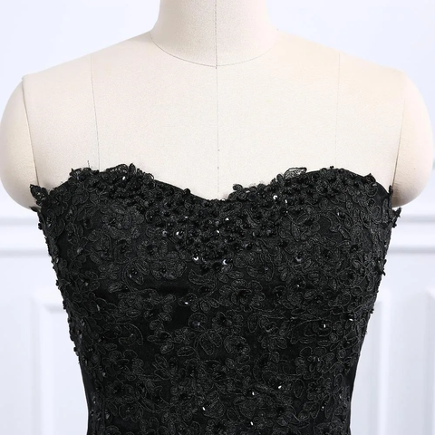 Sweetheart Neckline Black Mermaid Wedding Dress Y1776