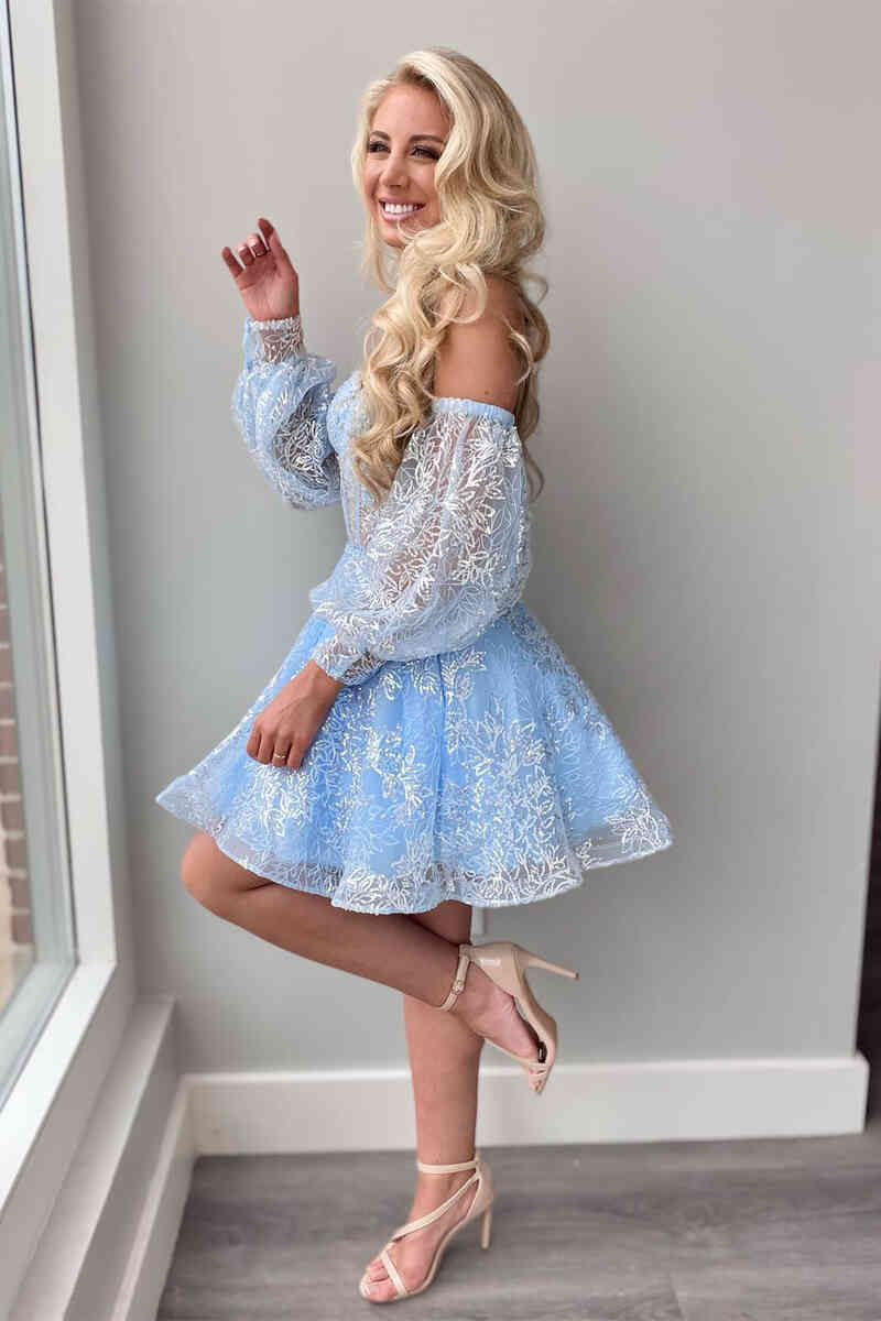 Vestido de fiesta de línea A con escote corazón, corsé y mangas