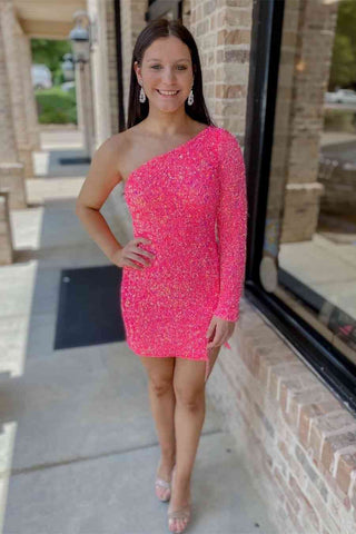 Robe fourreau à franges et sequins, manches longues, pour le bal de promo