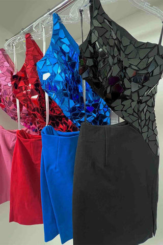 Sheath One Shoulder Homecoming Dress with Slit