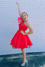 Vestido de fiesta de organza de corte A con un solo hombro