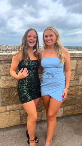 Light Blue Spaghetti Straps Homecoming Dress with Ruched  Y2657