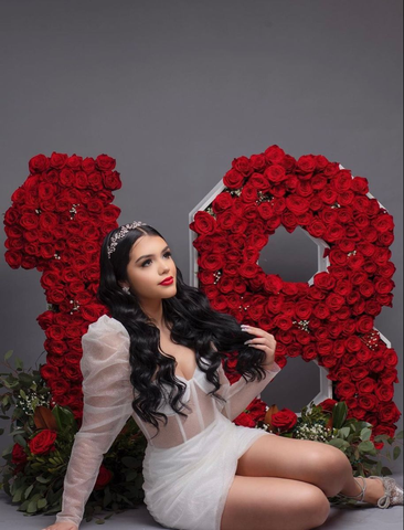 Robe de bal sexy blanche à paillettes pour une fête d'anniversaire de 18 ans Y4166