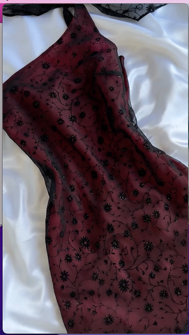 Elegante vestido de noche color burdeos, corte sirena, con un solo hombro, ideal para eventos formales y graduaciones (Y8296)