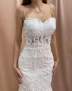 Fabulosos vestidos de novia de sirena con escote corazón, sin mangas, apliques, tul y satén