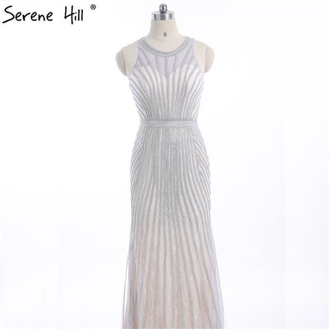 En oferta, sin devoluciones ni reembolsos. Vestido de fiesta dorado con escote halter. Fotos reales. Tul color nude con diamantes. Vestido largo de noche formal LA6008. 