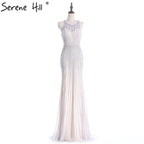 On Sale no return no refundSale Fashion Halter Gold Evening Party Dress Real Photos Nude  Tulle Diamond Party Occasion 2025 Formal Long Evening Dress LA6008