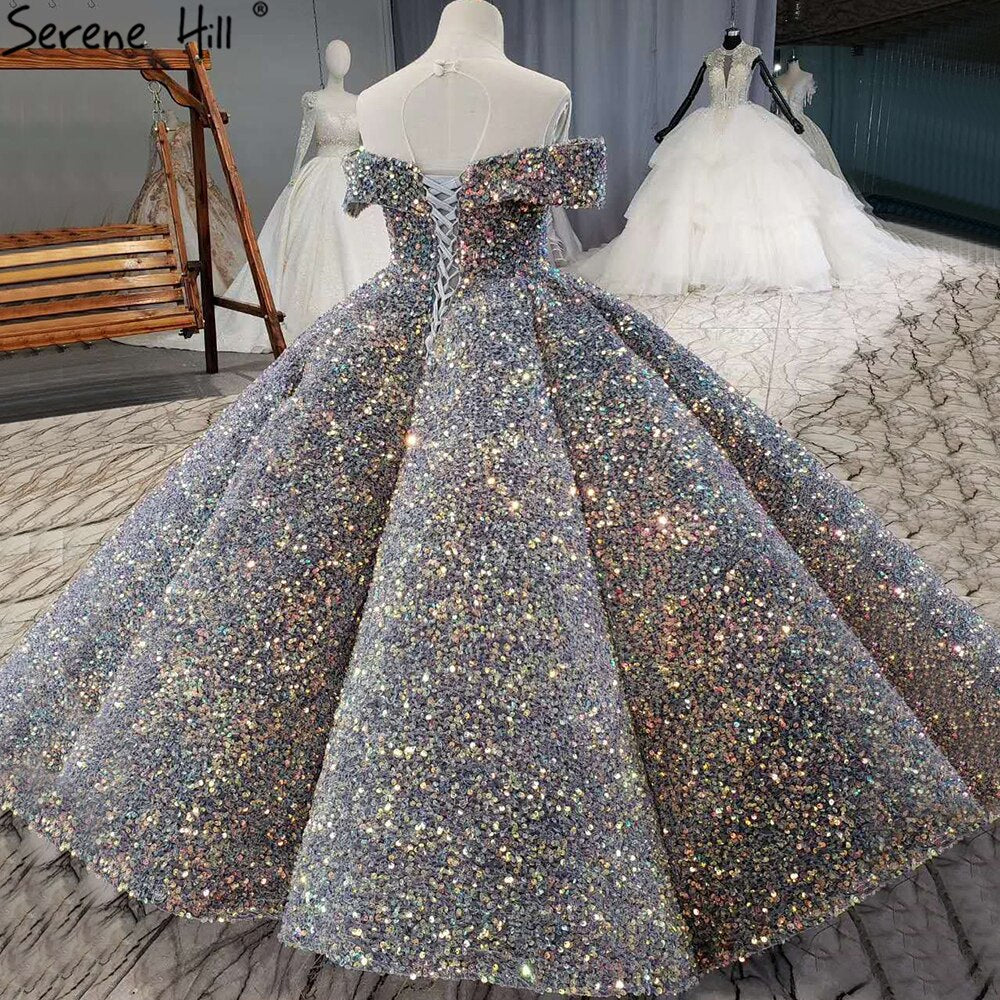 Flower Girl Dressrs Children Pageant Ballgown Girl Wedding Paillette Clothes For Children Piano Performance Vestido HTA0047