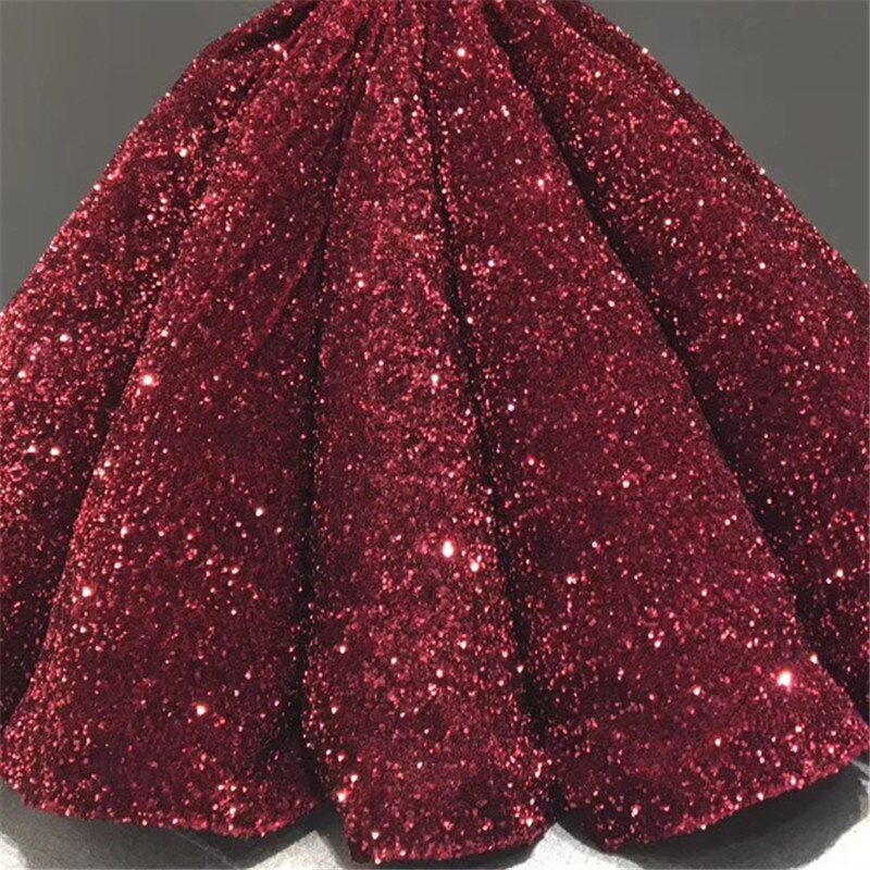 Flower Girl Dressrs Children Pageant Ballgown Girl Wedding Paillette Clothes For Children Piano Performance Vestido HTA0047