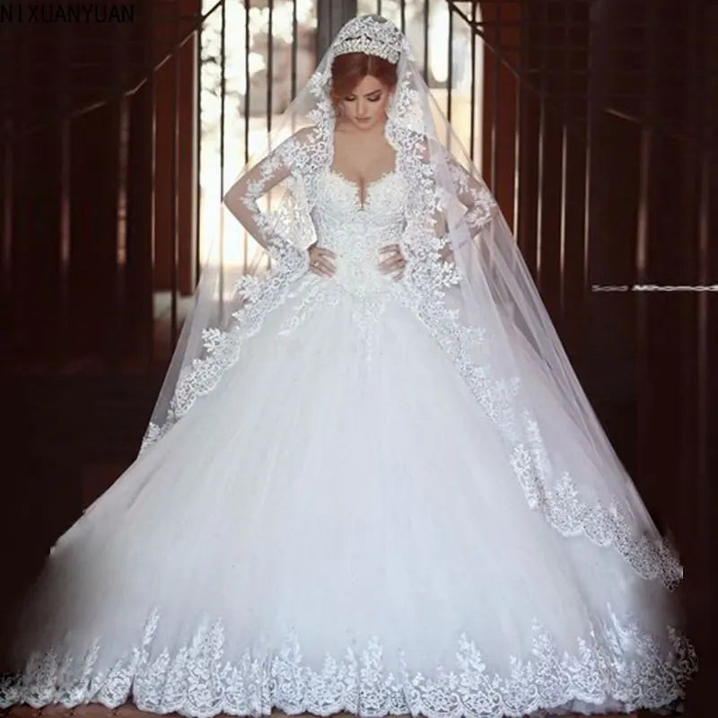 Robes de soirée, robe de mariée à manches longues, robe de bal, robe de mariée pour occasions spéciales, robe de mariée, style princesse, robe de fée 
