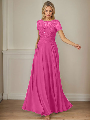 Dark Navy A-Line Boatneck Sequins Chiffon Dress