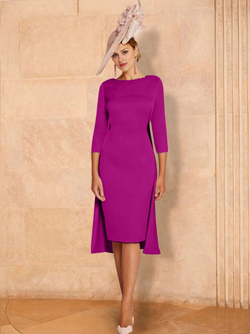 Sheath/Column Long Sleeves Mother of the Bride Dresses with Beading