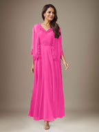 Robe prune trapèze en mousseline à sequins 