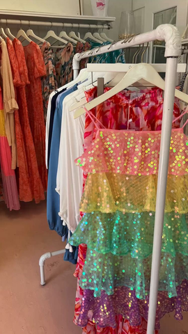 Women Shiny Sequin Sparkle Homecoming Dress Sleeveless Glitter Layered Rainbow Ruffle Dress Party Club Night Dress Y2475