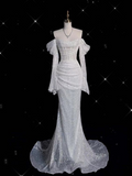 Shiny Off The Shoulder Mermaid Evening Dress Glam Dress Y6889