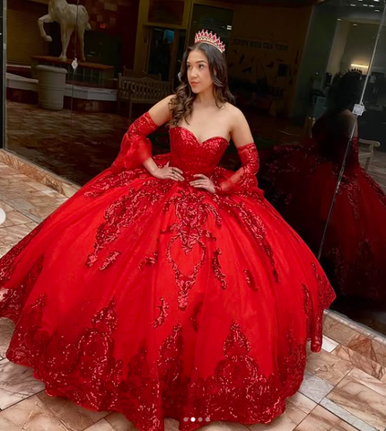 Robe de bal princesse rose doré à décolleté cœur bouffant, robe de 16 ans ornée d'appliqués de perles, robe de quinceañera Y827