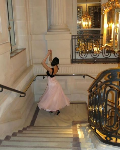 Vestido de fiesta elegante con tirantes, rosa, corte en A, largo de noche Y7900