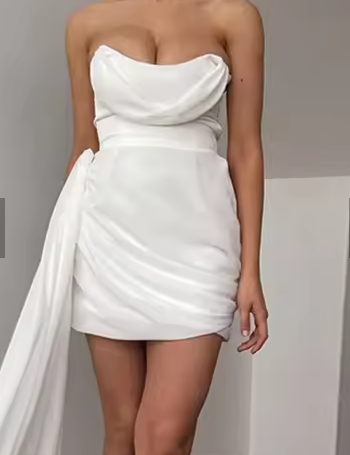 White Homecoming Dress White Wedding Guest Dress Y2958