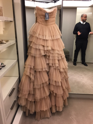 Vestidos largos de fiesta de tul con volantes, corte en A, vestido de noche Y2073