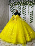 Robe de bal jaune princesse pour quinceañera, robe de 16 ans Y6574