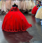 Robe de bal vert sauge pour quinceañera, robe de soirée en dentelle à épaules dénudées, Y2421