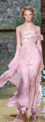 Pretty Pink Chiffon Appliques Party Prom Dress,A Line Slit Evening Dress Y8436